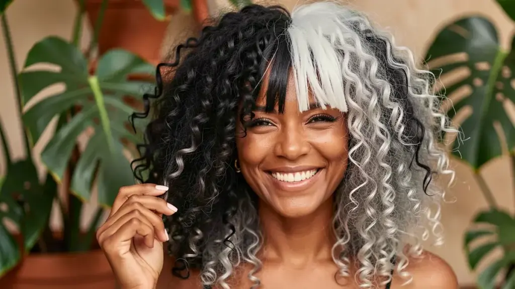 Cabelo preto e branco sem quebrar o fio: mechas, franja, gray blending e manutenção
