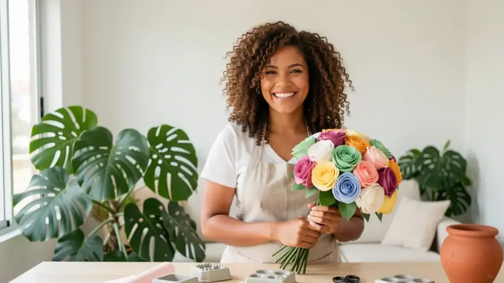 Como Fazer Flores de Papel do Molde ao Buquê Pronto